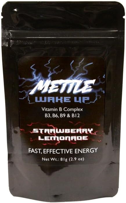 Bebida de energía Powder - 25 Sirve para Sugar Gratis ← 200mg Caffeine - Mettle Energy Drink Mix (Strawberry Lemonade)