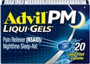 Advil PM Liqui-Gels Doin Reliever and Nighttime Sleep Aid, Doin Medicine with Ibuprofen for Pain Relief and Diphenhydramine HCL for a Sleep Aid - 20 Liquid Filled Capsules - Volver a la universidad