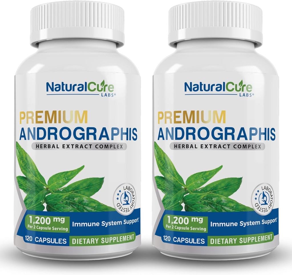 Natural Cure Labs Premium Andrographis Paniculata Extract 1,200mg (100mg Andrographolides), 120 Capsules, Non-GMO, Vegan, Gluten Free