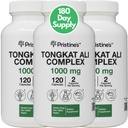PriSTINE'S Tongkat Ali 1000mg 180 Day Supply (3 Pack) - Athletic Performance Support - Lean Mass Muscle Building Herbal Supplement for Men &amp; Women - Vegan, Gluten Free, Non GMO