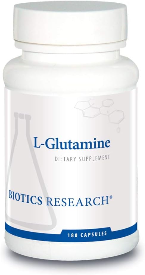 Biotics Research L Glutamine, Gastrointestinal Health, Gut Lining Support, Optimal Muscle Support, Lean Muscle, Antioxidant Activity, Free Form Amino Acid. 180 cápsulas