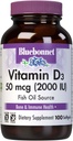 Bluebonnet Vitamina D3 2000 UI Capsules vegetales, 100 Cuentas (Pack of 1)