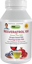 ANDREW LESSMAN Resveratrol-100 with Green Tea 100 Grape Seed 100 Pomegranate 100mg - 360 Capsules - Four Powerful, Protective Anti-oxidants.