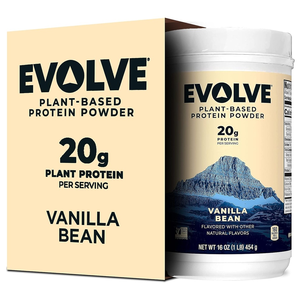 Evolve Protein Powder, Ideal Vanilla, 20g Protein, 1 Pound (Pack of 2)