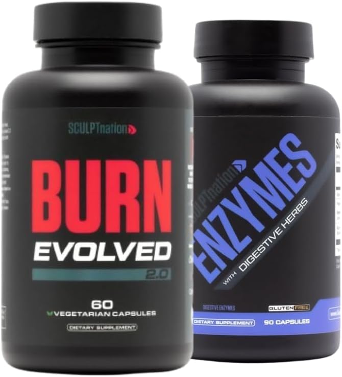 Sculpt Nation by V Shred Burn Evolved 2.0 and Digestive Enzymes Bundle