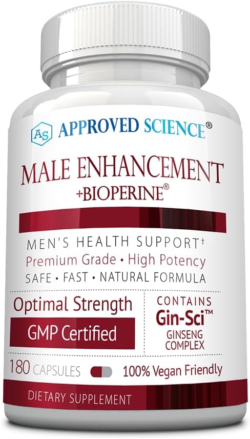 Mejorado masculino de Science® aprobado - Mejora de rendimiento y aumento de la unidad - 180 cápsulas de amistad vegano (1 botella)