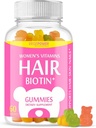 Peluquería Biotina Gummies Vitaminas 10000mcg - Suplemento de Biotina para Salud, Más fuerte, Hermoso pelo &amp; uñas, No GMO, Chewable Vegan Pelo Gummies para Hombres Mujer - 60 Gummy