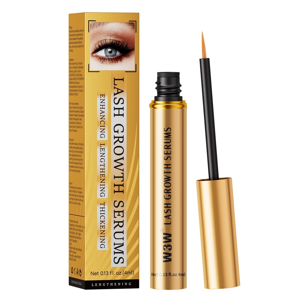 Actualizado W3W Lash Serum para la mejora de pestañas, el suero de crecimiento de pestañas, suave fórmula para pestañas más largas, más completas y más gruesas, 4 ml