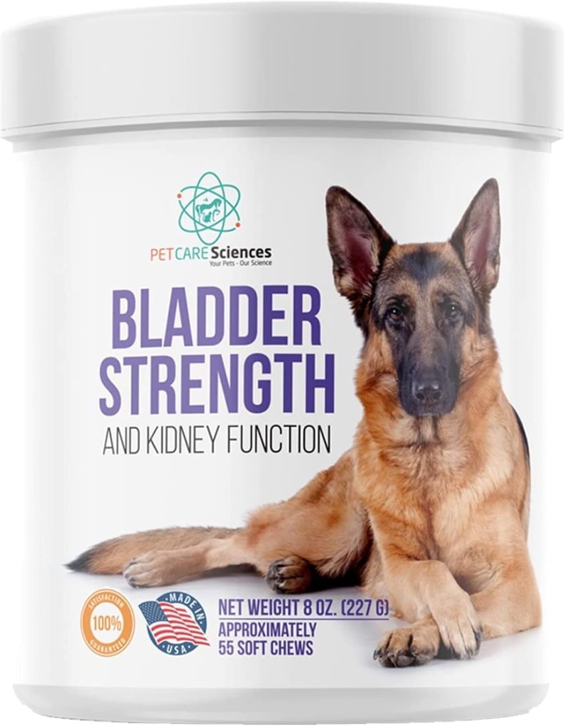 Vejiga Strength Aprox 55 Chews - Natural Dog UTI Tratamiento - Apoyo al riñón para perros - Suplemento de arándanos para perros - Suplementos de incontinencia para perros mayores - Hecho en EE.UU.