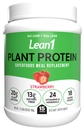 Lean1 Polvo de proteína con base vegetal, reemplazo de carne, sabor de fresa, 15 porción