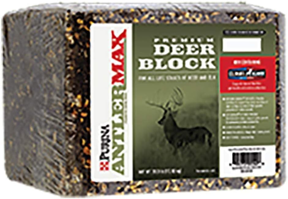 Purina AntlerMax  Water-Resistant Deer Feed Block ← Enriquecimiento de la dieta para el crecimiento del antler ← 33 libras (33 lb.) Block