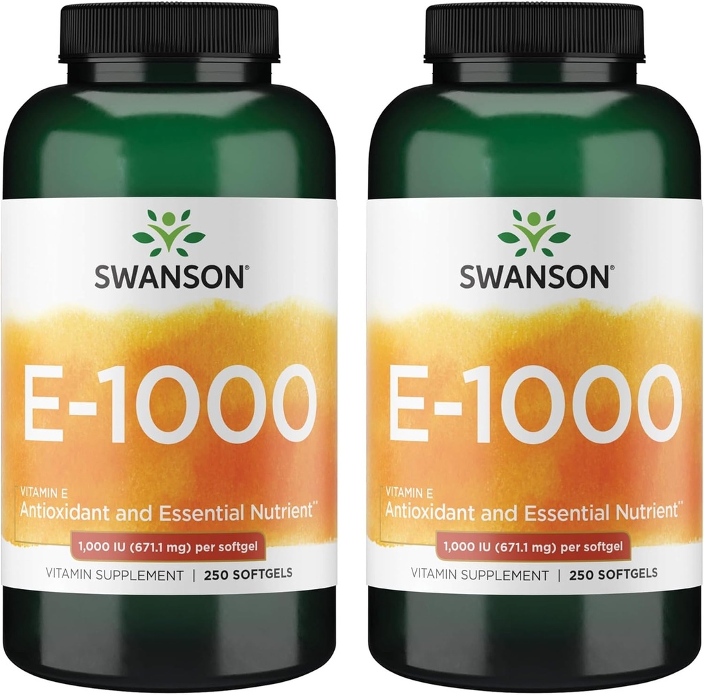 Swanson Natural Vitamina E 1000 Iu (671.10 Milligrams) 250 Sgels (2 Pack)