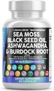 Nutracéuticos limpios Moss Mar Negro Semilla Aceite Ashwagandha Turmeric Bladderwrack Burdock & Vitamina C Vitamina D3 con Elderberry Manuka Dandelion Amarillo Dock Iodine Chlorophyll ACV