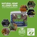 Sólo alergia natural de mascotas, piel y cáñamo de cáñamo Soft Chews - Allergy Immune Bites for Dogs, Omega 3 Suplemento, Calming Treats for Itchy Skin Relief, Hot Spot - (60 Count) (AL.)