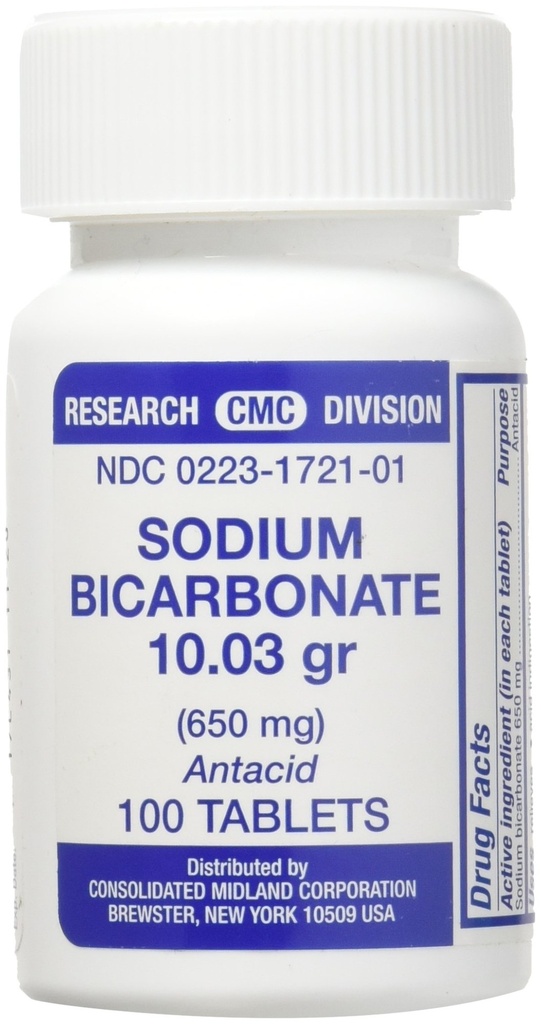 Sodium Bicarbonate Antacid (650mg) - 100 Tablets