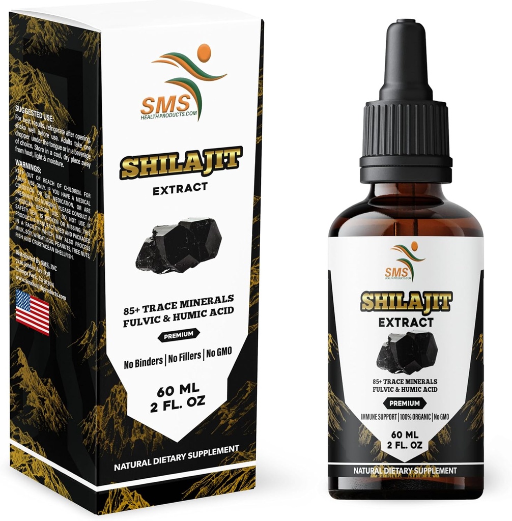 Shilajit Pure Himalayan (40% Fulvic Acid Supplement) (High in Trace Minerals, No Fillers, Manufactured in The USA) Drops ← Alcohol-Free Tincture ← Herbal Supplement TEN Vegan ANTE 2 Fl Oz