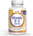 Vitamina D3 &amp; K2. 90 Natural Cherry Chewable Tablas vegetales. 2-en-1 Soporte Suplemento dietético. Promueve Bono Esencial &amp; Salud Inmune. No hay azúcar.