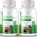 Liver Cleanse Detox &amp; Repair 120 Capsules, 16-in-1 Herbal Liver Support Supplement with Milk Thistle, Artichoke, L-Ergothioneine, Turnjujube Dandelion Extract for Liver Renew & Antioxidant (2 Pack )