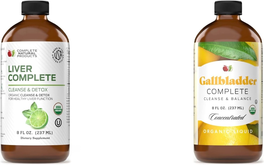 Productos naturales completos hígado 8oz &amp; Gallbladder completa limpieza y equilibrio 8oz Bundle