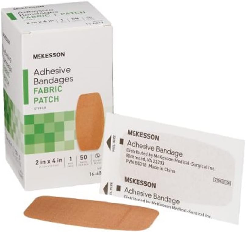 Bandas adhesivas McKesson, Sterile, Tejido, 2 en x 4 en, 50 Cuenta, 1 paquete