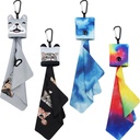 Cierre de limpieza de cristales, cierre de limpieza de lentes, limpiador de cristales, cierres limpios de cristal de ojo de ojo de microfibra, kit de cuerdas de limpieza con carabiner de bolsa(4 paquete)