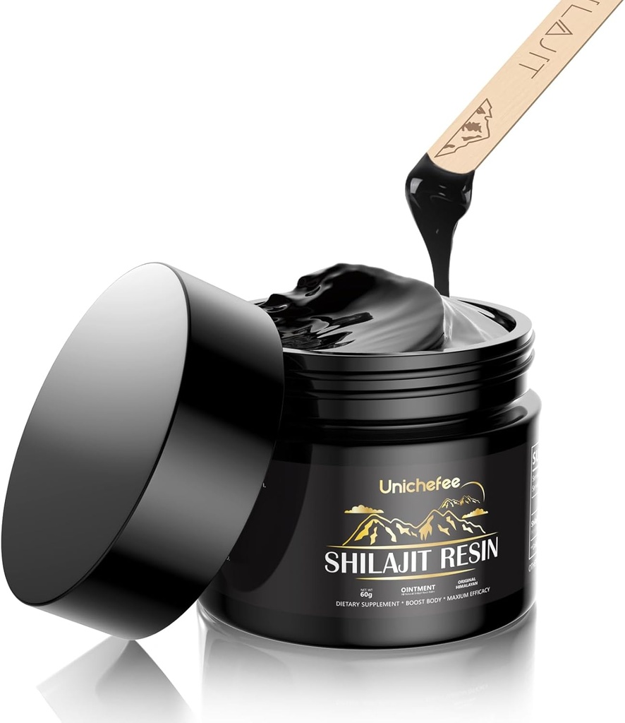 Shilajit Resin for Men & Women, Pure Himalayan Shilajit Resin Organic with 85+ Trace Minerals & 60% Fulvic Acid, Natural Energy Supplement for Holistic Health- 60g