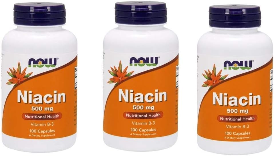 AHORA Alimentos - Niacina Vitamina B-3 500 mg. - 100 cápsulas ( Multi-Pack)