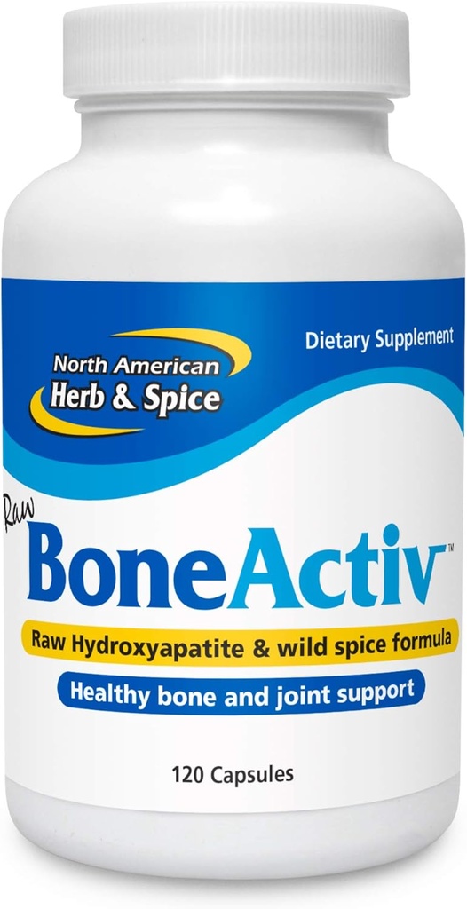 NORTH AMERICAN HERB &amp; SPICE BoneActiv - 120 Capsules - Bone & Joint Support - MCHA, Sage, Rosemary, Oreganol P73 Oregano Oil - Non-GMO - 30 Servings