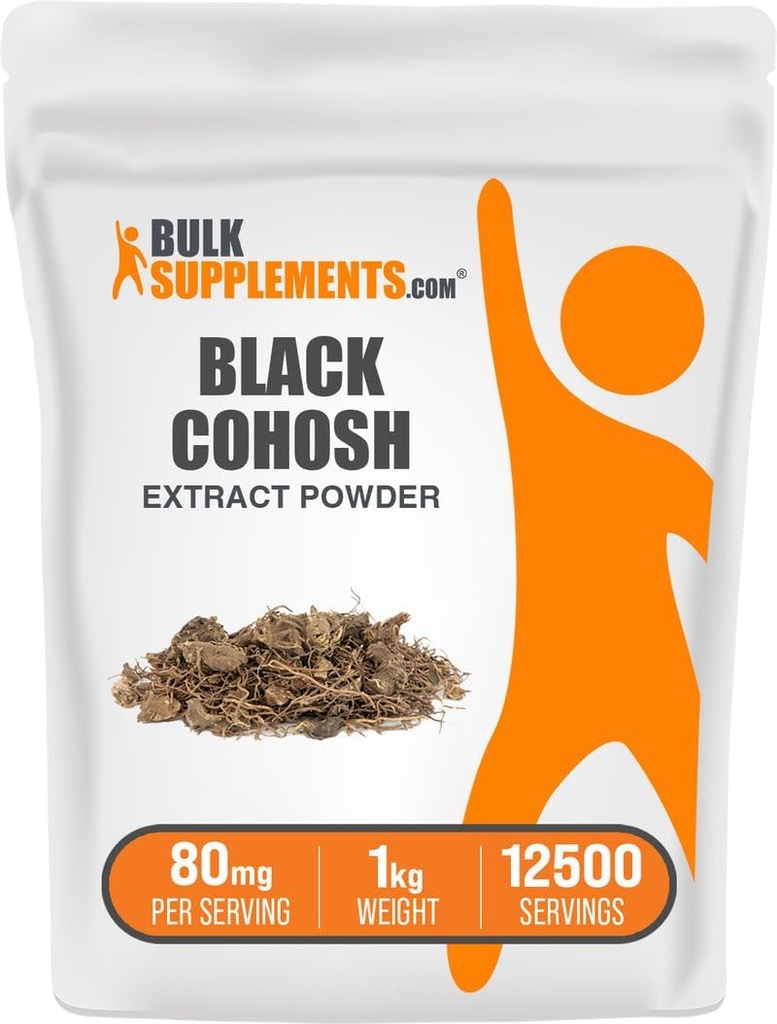 BulkSupplements.com Polvo Extracto Negro Cohosh - de Negro Cohosh Root, Suplemento Herbal - Vegan & Gluten Gratis, 80 mg por Serving, 1kg (2.2 libras) (Pack of 1)
