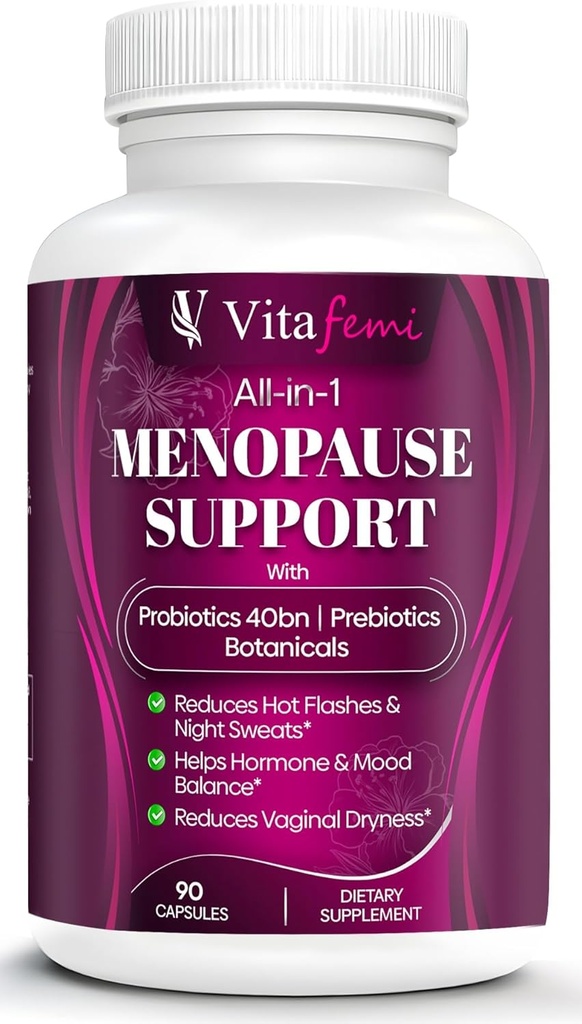 Mejor Rated Highly Effective Menopause Support, Menopause Probiotics, Hot Flashes, Night Sweats, Hormone Balance, Mood Swings, DIM, Black Cohosh, Dong Quai, 40Bn CFU