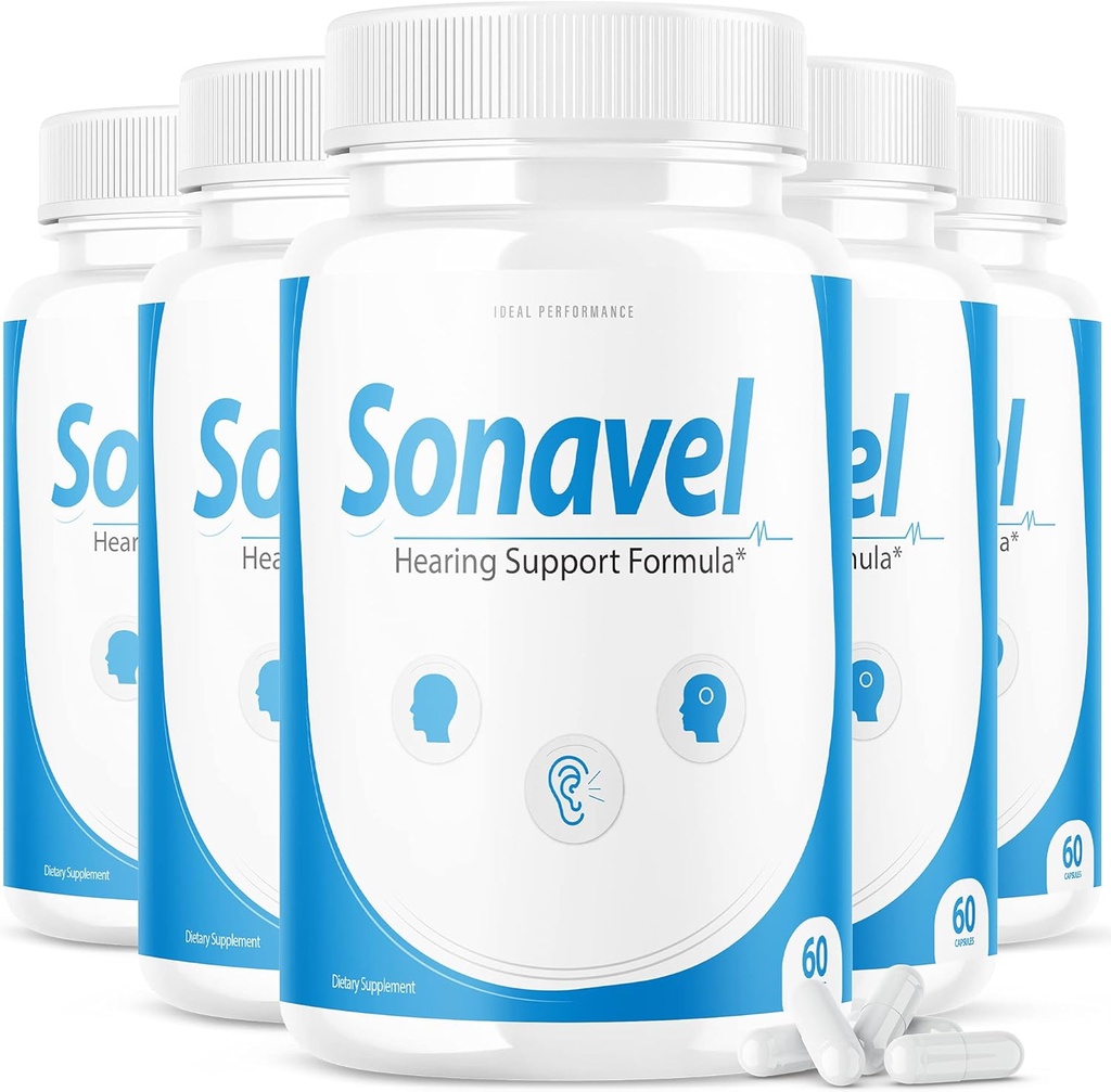 IDEAL PERFORMANCE (5 Pack) Sonavel Hearing Support Formula Tinnitus Pills Suplemento (300 cápsulas)