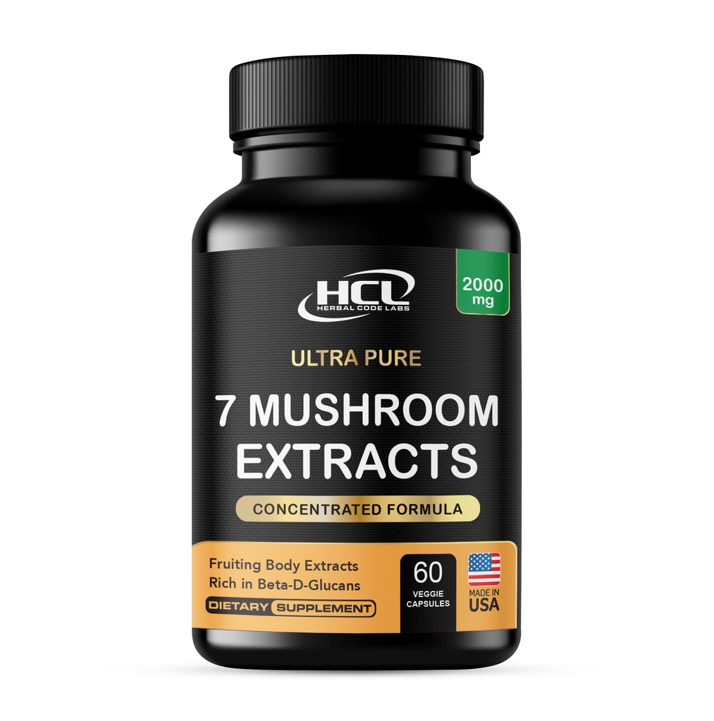 Mushroom Suplemento Extractos de Lions Mane Cordyceps Chaga Reishi Turquía Tail Maitake Shiitake Capsules - Vitaminas Naturales Minerales Antioxidantes Suplemento - Hecho en EE.UU.