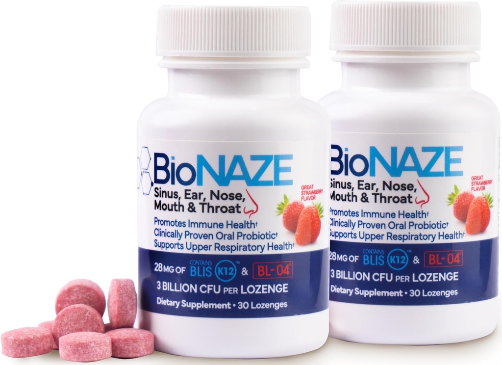 Oral Probiotic BLIS K12 & BL-04 for Sinus, Tonsil Stones, Bad Breath, Post Nasal Drip, Throat & Mouth. Improve Upper Respiratory Health with Clinically Proven Oral Probiotics (2 Pack)