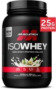 MuscleTech ISO Whey Isolate Protein Powder, Vainilla - Post Workout Gym Suplemento para la ganancia del músculo magro, Body Building Weight Gainer &amp; Recovery - 25g Protein, BCAA, EAA &amp; 0 Añadido Sugar - 2lbs