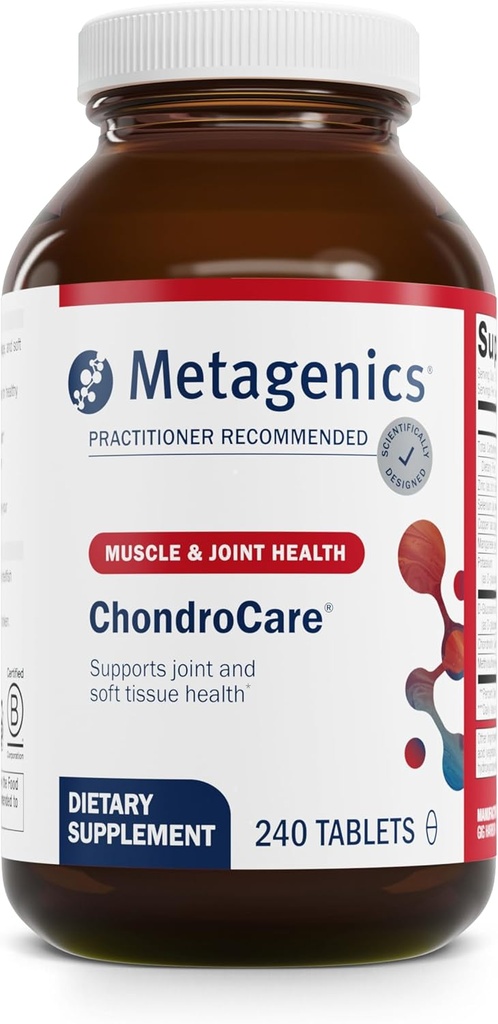 Metagenics ChondroCare - Soporte conjunto con Glucosamina, Condroitina &amp; MSM - Soporte Movilidad, cartílago & Knee Comfort - Complejo mineral antioxidante - libre de gluten - cGMP certificado - 240 Tabletas