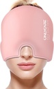 ONLYCARE Migraine Relief Cap, Upgraded Odorless Ice Head Wrap, Headache Relief Hat for Migraine, Slight-Pink