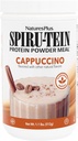 NaturesPlus SPIRU-TEIN Shake - Cappuccino Flavor - 1.1 lbs, Spirulina Protein Powder - Reemplazo a base de plantas, vitaminas y minerales para la energía - Vegetariano, libre de gluten - 16 servidumbres
