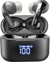 TOZO T20 Wireless Earbuds Auriculares Bluetooth 48,5 Hrs Tiempo de reproducción con pantalla digital LED, IPX8 impermeable, doble ruido de llamada Cancelación de alta velocidad de 10 mm con caja de carga inalámbrica