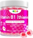 Vitamina B1 Gummies Chewable Thiamine 500mg &amp; Vitamina B3 &amp; Vitamina C,Sugar Gratis - Non GMO,Vegan,Natural Peach Flavor - Thiamine B1 Suplemento para Adultos &amp; Niños