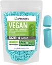 XPRS Nutra Size 4 Empty Capsules - 500 Contar pequeñas cápsulas de vacío vegano - DIY Vegetable Capsule Filling - Fillable Do-It-youself Veggie Pill Caps for Supplements (Aqua)