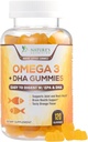 Omega 3 Fish Oil Gummies, Heart Healthy Omega 3 Gummy Supplement with High Absorption DHA & EPA, Extra Strength Joint & Brain Support, Delicious Orange Flavor Fish Oil Nature's Vitamin - 120 Gummies