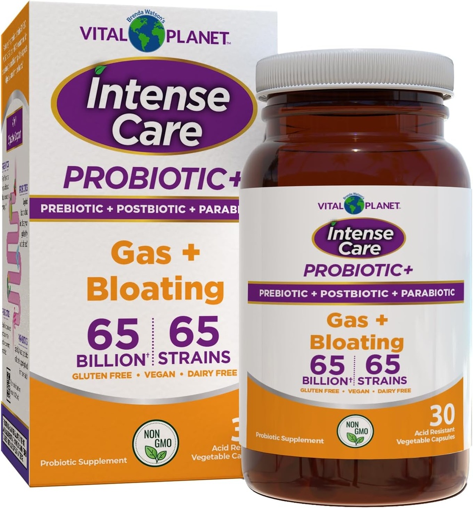 Planeta Vital - Probióticos, Prebióticos, Postbióticos, Parabióticos, Suplemento refrigerado 4-en-1 para adultos, 65 millones de UF, 65 Etapas, Digestivo e Inmuno, 30 ct