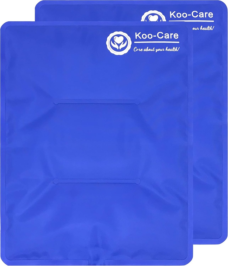 Koo-Care Gran paquete de hielo flexible para lesiones Comprimido frío caliente reutilizable - Apto para arma de hombro, espalda, cadera, rodilla, Shin, alivio del dolor de pie, hinchazón, terapia física (L, 11" x 14") Paquete de 2