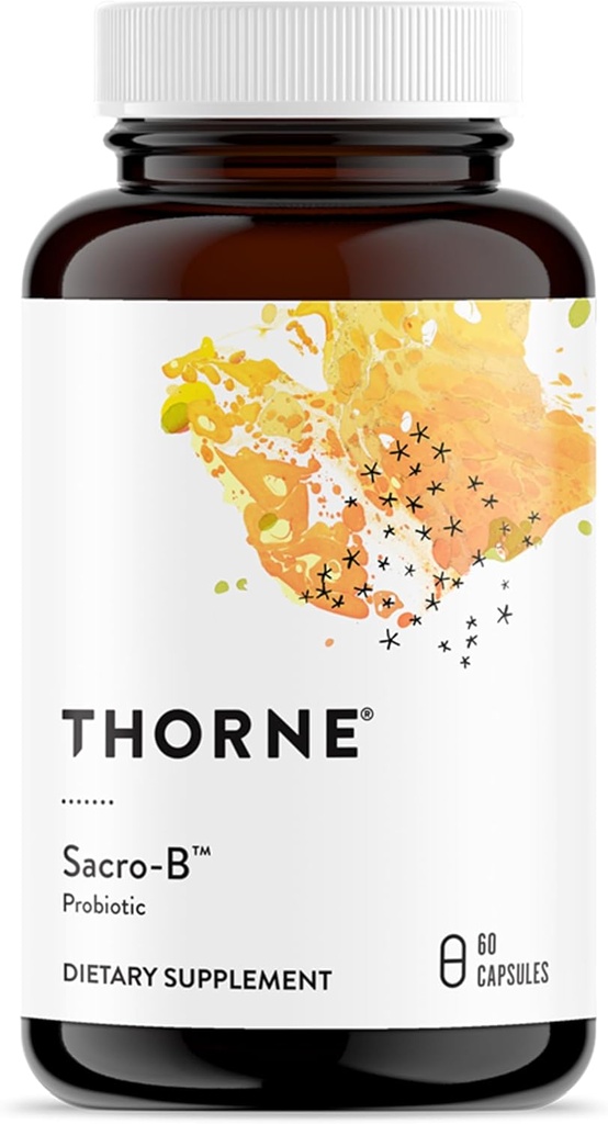 THORNE - Probiótico Sacro-B - Apoyo Gut Health, Función Inmunitaria &amp; Probióticos de alivio del estreñimiento* - Asistencia sanitaria sin gluten* - 60 cápsulas