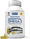 ANDREW LESSMAN Maximum Essential Omega-3 Mint - 30 Softgels - Ultra-Pure, Alta Potencia Omega-3 Oils. High DHA, No Stomach Upset, No Contaminants, No Mercury. Pequeño fácil de absorber Softgels