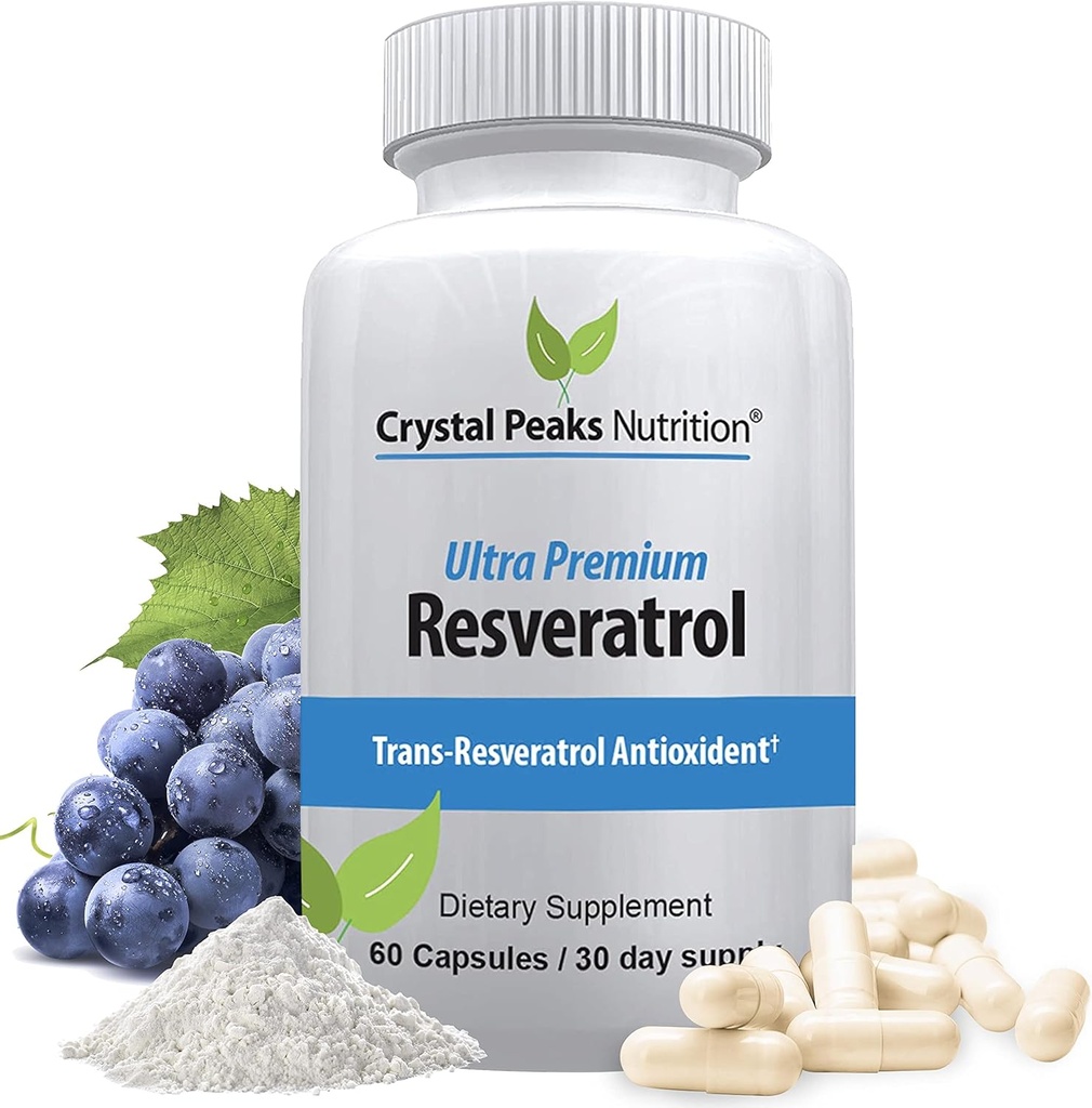 Suplemento de Resveratrol 100% Natural - Apoyo Trans-Resveratrol Envejecimiento - Suplemento Antioxidantes Promueve Sistema Inmunitario &amp; Soporte Conjunto (60 cápsulas)