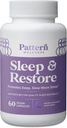 Pattern Wellness Sleep + Restore Supplement - Promotes Deep, Slow-Wave Sleep - Mood & Stress Response Support - Pure Vegan Health - 60 Capsules Non-GMO