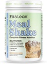 Fit " Lean Meal Shake, Fat Burning Meal Reemplazo, Proteína, Fibra, Probióticos, Cafetera Crumb Cake, 1lb, 10 Servings Por Container
