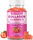 Gummies Vegan Collagen para Hombres Mujer - con Biotina, Vitamina C, " Zinc for Skin Radiance, Hair Growth, Strong Nails, " Joint Support, 60 Count