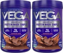Vega Protein Made Simple, Dark Chocolate - Stevia Free Vegan Protein Powder, Plant Based, Healthy, Gluten Free, Pea Protein for Women and Men, 9.6 oz (Packaging May Vary) (Pack of 2)